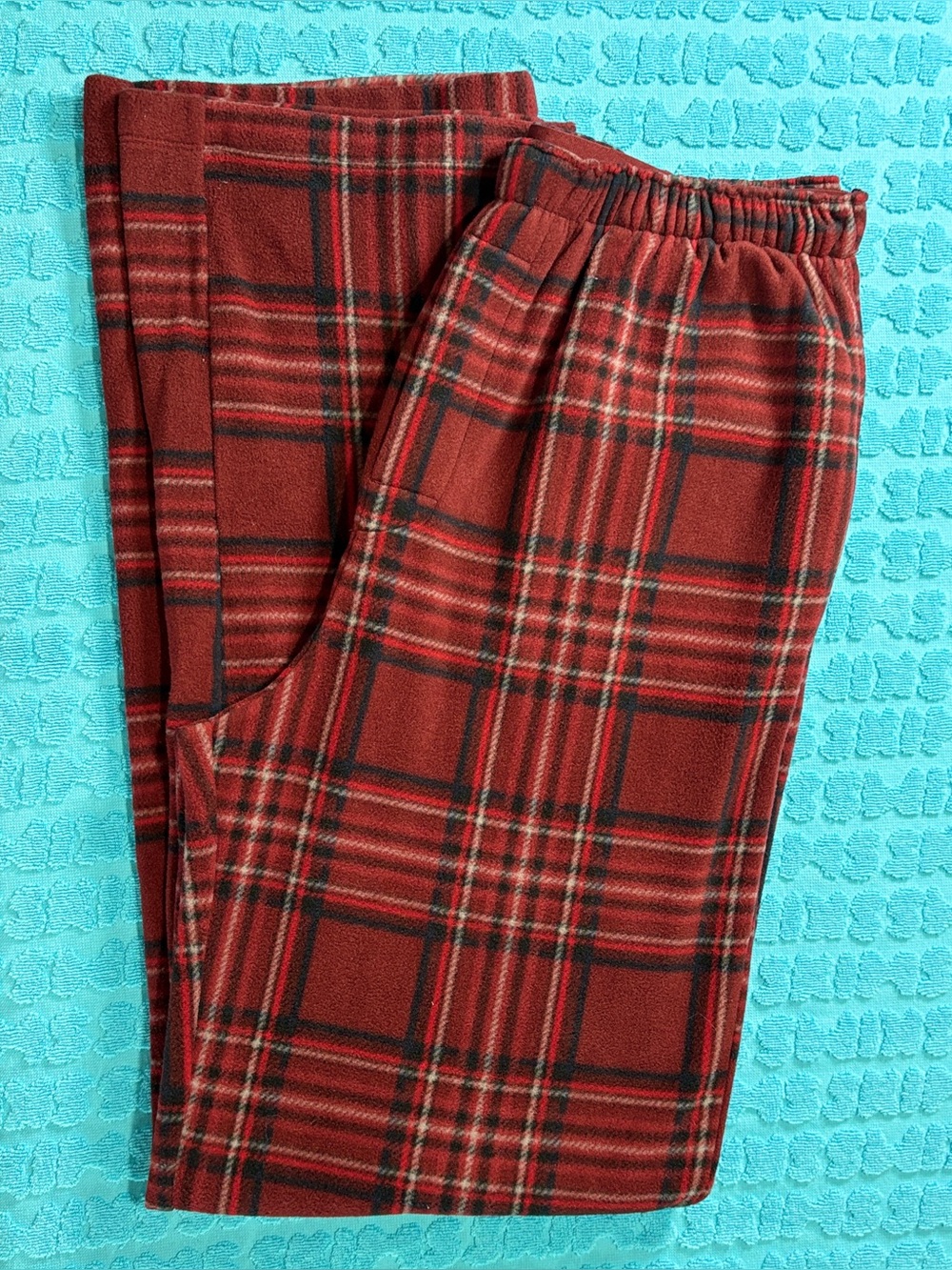 🌸 SKIMS Fleece Lounge Pant | Brick Holiday Plaid | S | NWOT 🏷️ - Picture 4 of 5